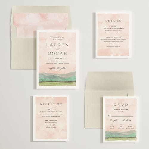This is a northern wedding invitations with standard by Pixel and Hank called countryside printing on signature in standard