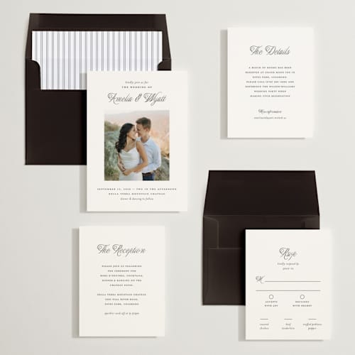 This is a snow wedding invitations with standard by Pixel and Hank called terra printing on recycled smooth signature in standard