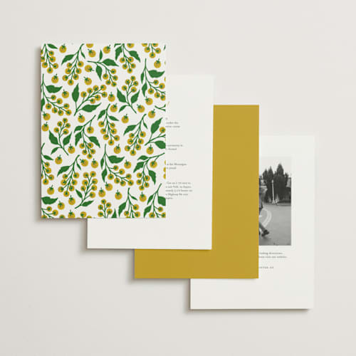 This is a citrine wedding invitations with standard by Katharine Watson called cherry tomatoes printing on signature in standard