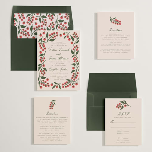This is a tomato wedding invitations with standard by Katharine Watson called cherry tomatoes printing on signature in standard