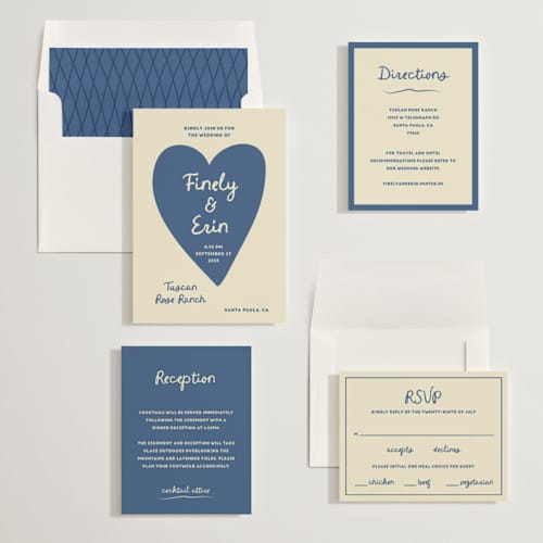 This is a sea wedding invitations with standard by Ani Somi called big heart wedding printing on signature in standard