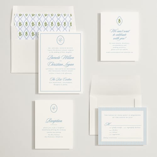 This is a capri wedding invitations with standard by Creo Study called scripted printing on signature in standard