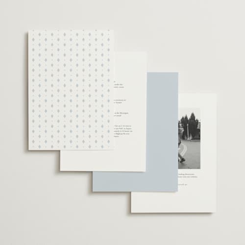 This is a powder blue wedding invitations with standard by chocomocacino called melihrolo printing on signature in standard