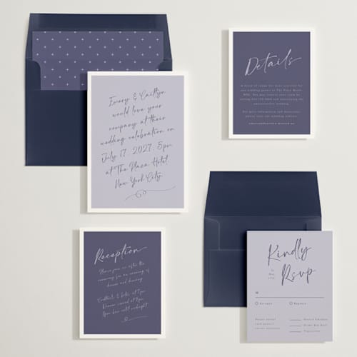 This is a amethyst wedding invitations with standard by Adelyn T. called ink scribble printing on signature in standard