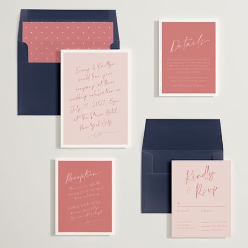 This is a rosebud wedding invitations with standard by Adelyn T. called ink scribble printing on signature in standard