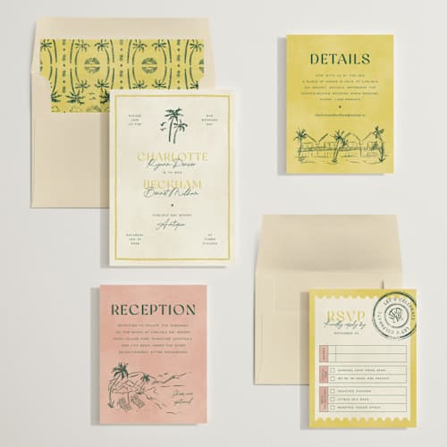 This is a island citrus wedding invitations with standard by Pixel and Hank called coastal drift printing on signature in standard