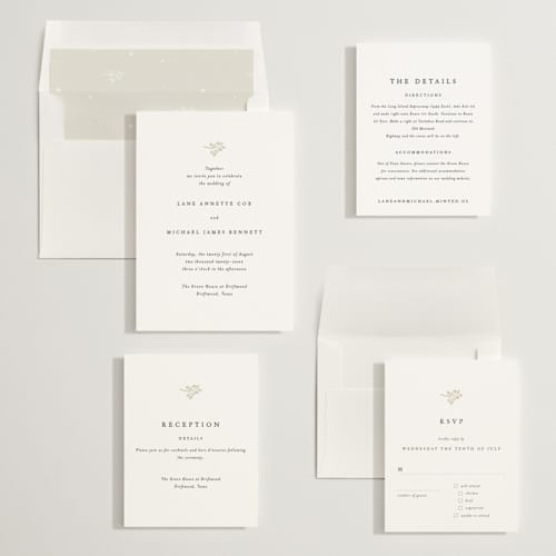 This is a cloud wedding invitations with standard by Design Lotus called sense and sensibility printing on signature in standard