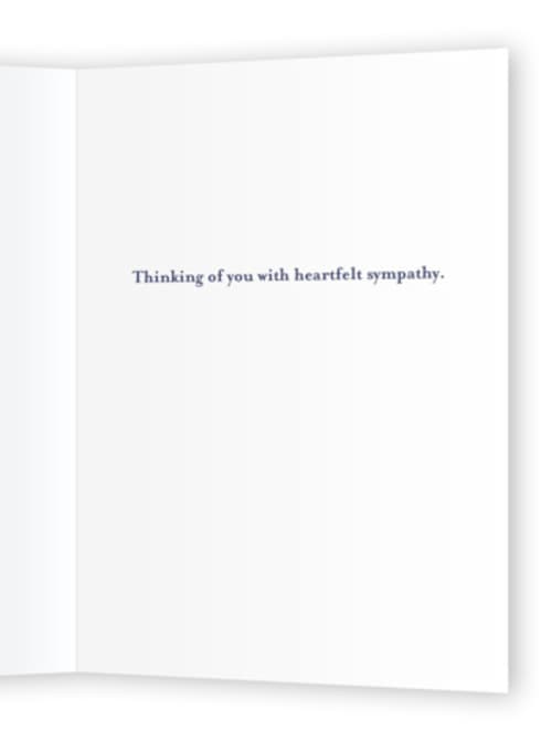 This is a navy sympathy cards with standard by Haley Warner called love remains printing on signature in greeting cards