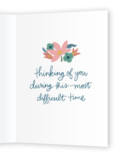 This is a cobalt sympathy cards with standard by Noonday Design called with deepest sympathy printing on signature in greeting cards