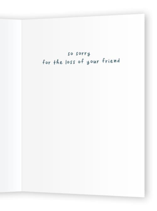 This is a pebblestone sympathy cards with standard by peetie design called furry friends printing on signature in greeting cards