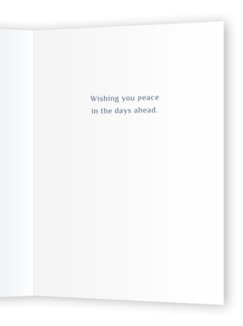 This is a navy sympathy cards with standard by Paper Sun Studio called portal printing on signature in greeting cards