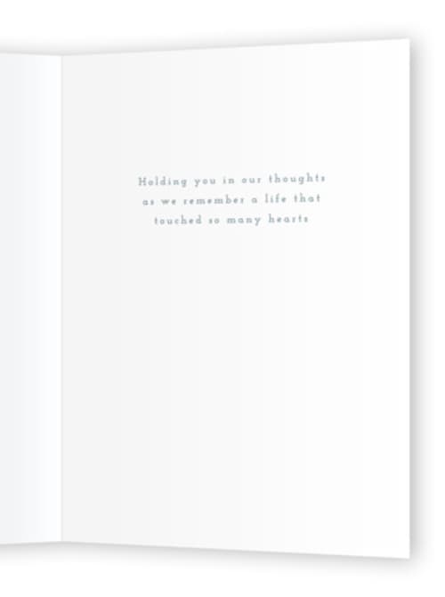 This is a cream sympathy cards with standard by Adelyn T. called wings of peace printing on signature in greeting cards
