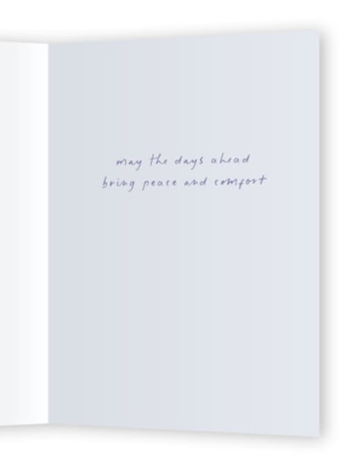 This is a amethyst sympathy cards with standard by Snow and Ivy called white moth printing on signature in greeting cards