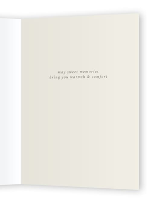 This is a cream sympathy cards with standard by Sierra Lee called sweet memories printing on signature in greeting cards