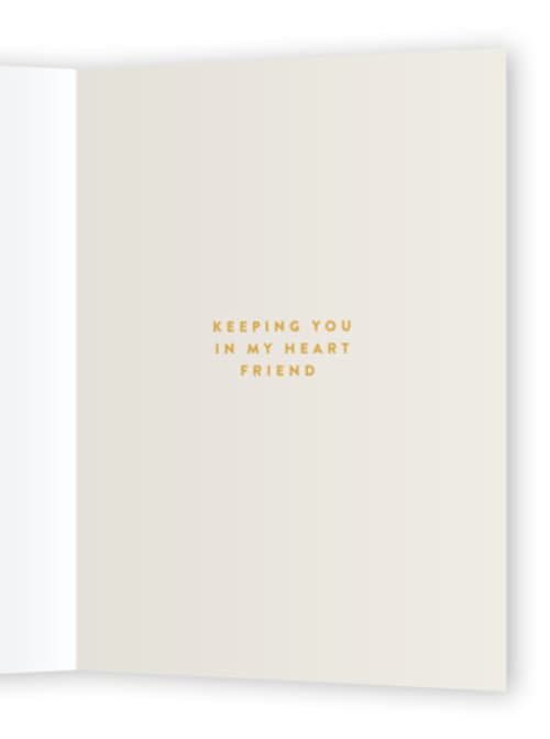 This is a dove sympathy cards with standard by Ariana Schopp called in my heart printing on signature in greeting cards
