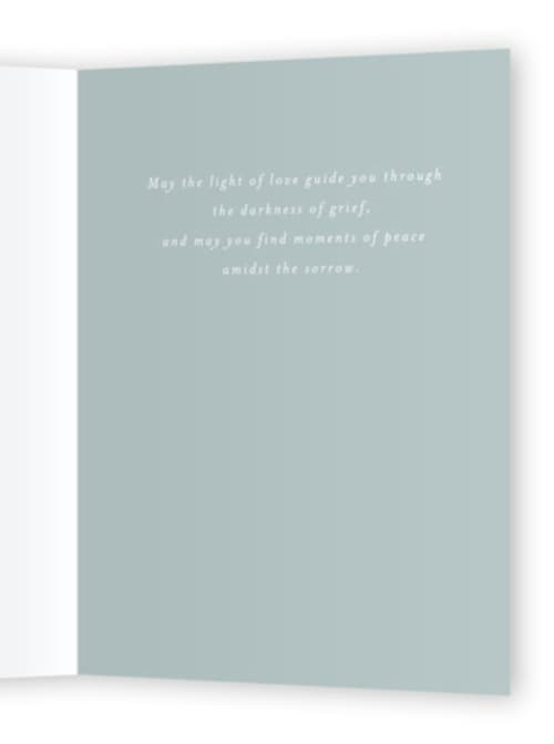 This is a spearmint sympathy cards with standard by Jenna Holcomb called deepest sympathy printing on signature in greeting cards
