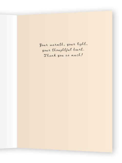 This is a sunshine greeting cards with standard by Sierra Lee called thanks a bunch sunshine printing on signature in greeting cards