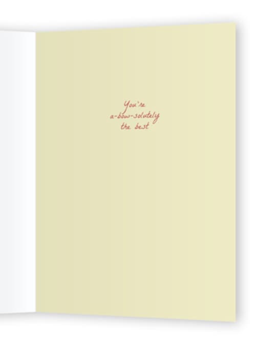 This is a butter greeting cards with standard by Helena Vitto called bow printing on signature in greeting cards