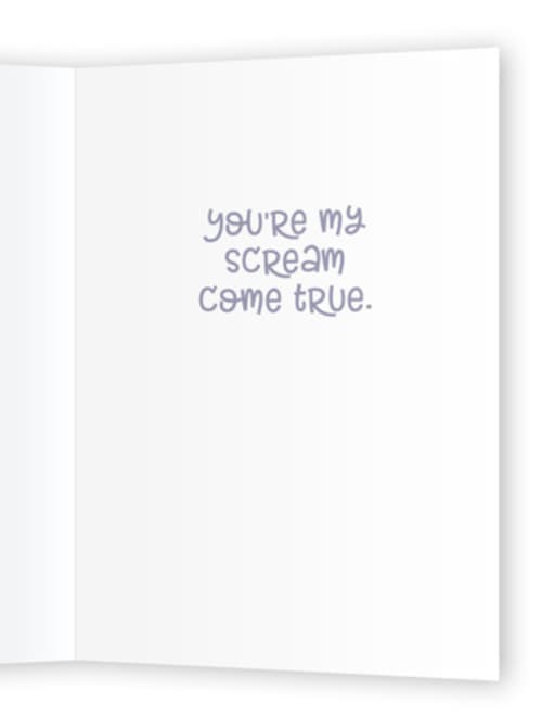 This is a rose quartz valentines day cards with standard by Shannon Kohn called disney and pixar's scream come true printing on signature in greeting cards
