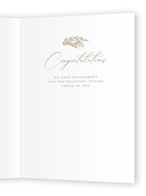 This is a blush wedding cards with standard by Paper Sun Studio called here comes the bride printing on signature in greeting cards