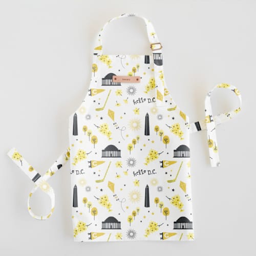 This is a cement kids aprons by Kristie Kern called washington dc in standard