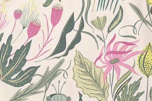 This is a garden kids aprons by Morgan Ramberg called folk butterflies in standard