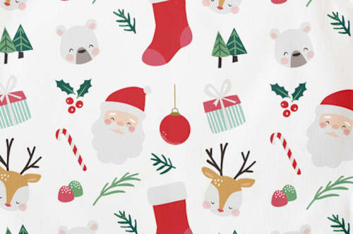 This is a stocking kids aprons by peetie design called sugarplum in standard