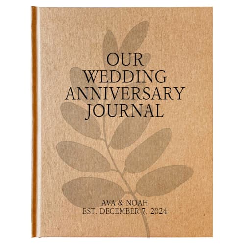 This is a beige all gifts by Transient Books called custom wedding anniversary journal · hand bound in standard
