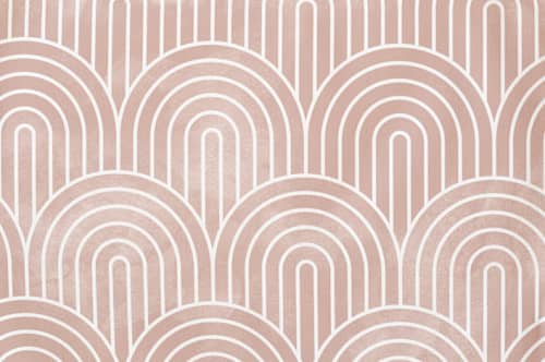 This is a pink kids aprons by Hooray Creative called deco arches in standard