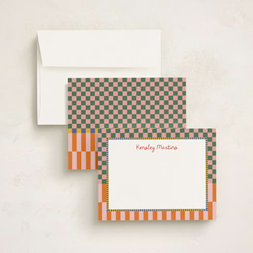 This is a watermelon kids thank you cards notes with standard by Jenna Holcomb called checked printing on signature in standard