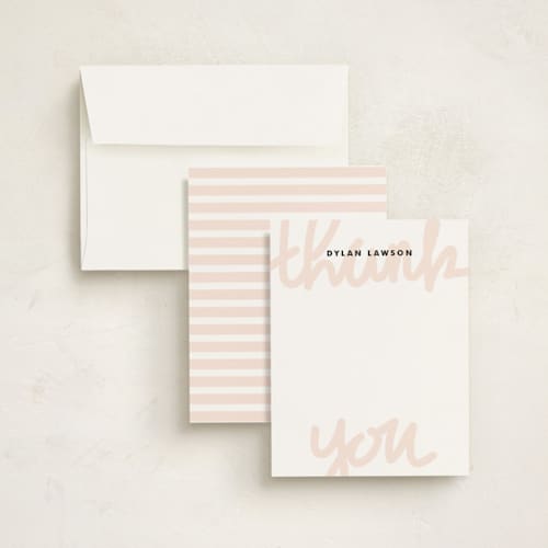 This is a petal kids thank you cards notes with standard by Kimberly FitzSimons called hand lettered printing on signature in standard