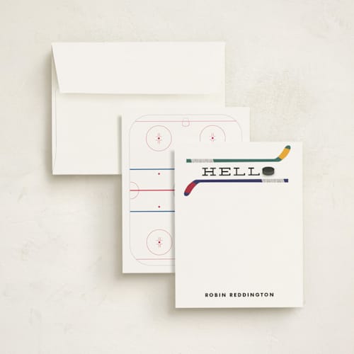 This is a face off kids thank you cards notes with standard by Jennifer Thomke called slap stick printing on signature in standard