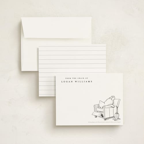 This is a polar bear kids thank you cards notes with standard by Stefanie Lane called pooh lounging from disney's winnie the pooh printing on signature in standard