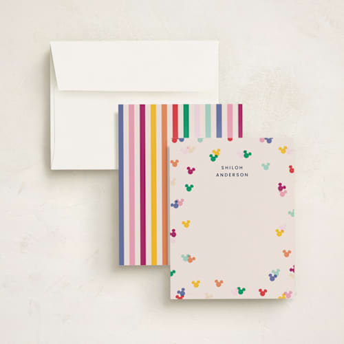 This is a bold kids thank you cards notes with standard by Ellen Schlegelmilch called disney's mickey confetti printing on signature in standard