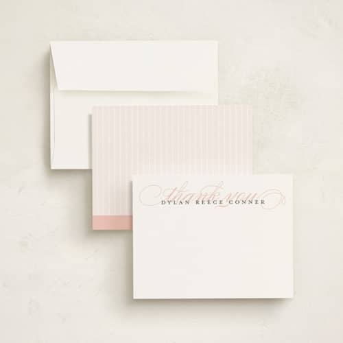 This is a cotton candy kids thank you cards notes with standard by Jessica Williams called graceful entrance printing on signature in standard