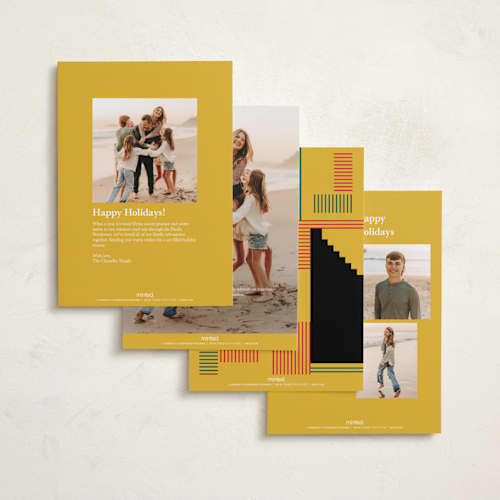 This is a mustard kwanzaa cards with standard by Creo Study called kwanzaa blocks printing on recycled smooth signature in standard
