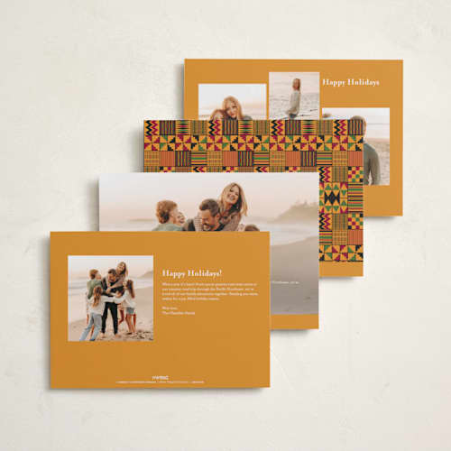 This is a pumpkin kwanzaa cards with standard by Anastasia Makarova called kente printing on recycled smooth signature in standard