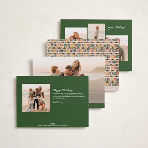This is a cream kwanzaa cards with standard by Carmia C. called kente border printing on recycled smooth signature in standard