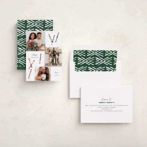 This is a palm kwanzaa cards with standard by Corinne Malesic called candles printing on recycled smooth signature in standard