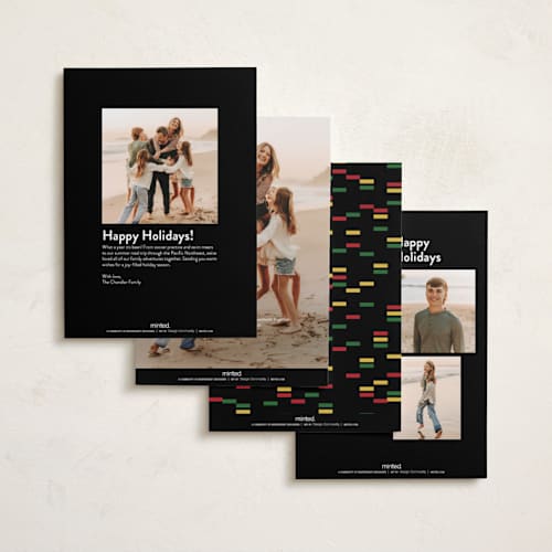 This is a onyx kwanzaa cards with standard by Pixel and Hank called kwanzaa boarder printing on recycled smooth signature in standard