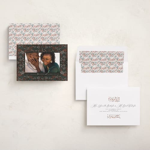 This is a pebble kwanzaa cards with standard by Inkblot Design called collective dots printing on recycled smooth signature in standard