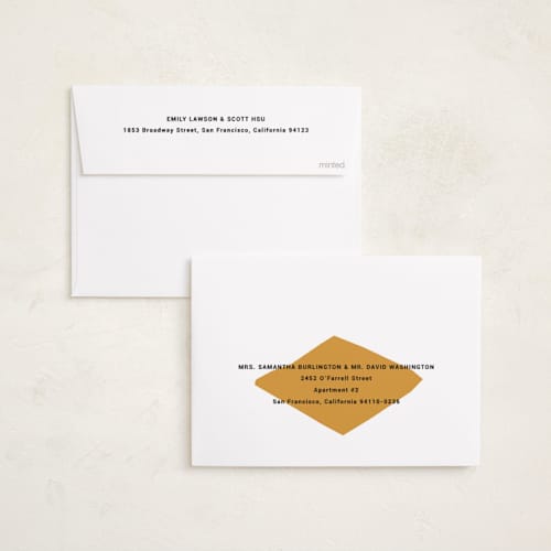 This is a ochre kwanzaa cards with standard by Sumak Studio called bold pattern printing on recycled smooth signature in standard