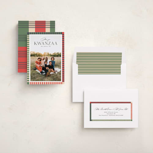 This is a watermelon kwanzaa cards with standard by Creo Study called lined edge printing on recycled smooth signature in standard