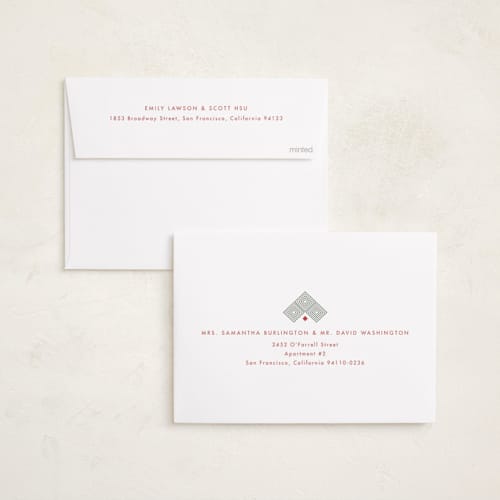 This is a cinnabar kwanzaa cards with standard by Kamala Nahas called jiometri printing on recycled smooth signature in standard
