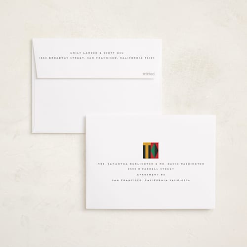 This is a sugar kwanzaa cards with standard by Angela Garrick called kwanzaa blocks printing on recycled smooth signature in standard