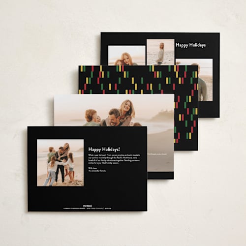 This is a onyx kwanzaa cards with standard by Pixel and Hank called kwanzaa boarder printing on recycled smooth signature in standard