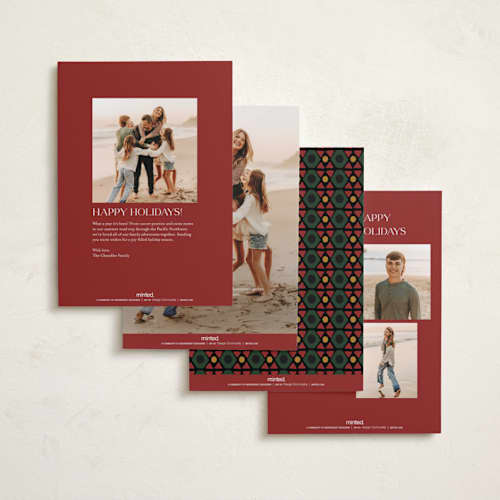 This is a rose kwanzaa cards with standard by Grae called festive flora printing on recycled smooth signature in standard