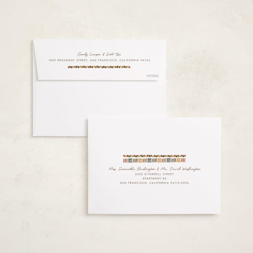 This is a cream kwanzaa cards with standard by Carmia C. called kente border printing on recycled smooth signature in standard