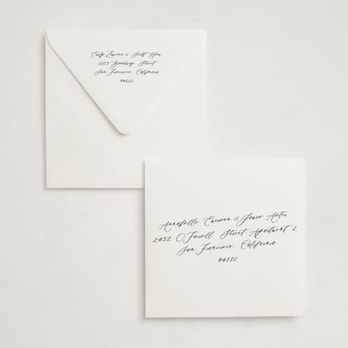 This is a grapefruit baby shower invitations with letterpress by Lucrecia Caporale called the little heirloom printing on white cotton in standard