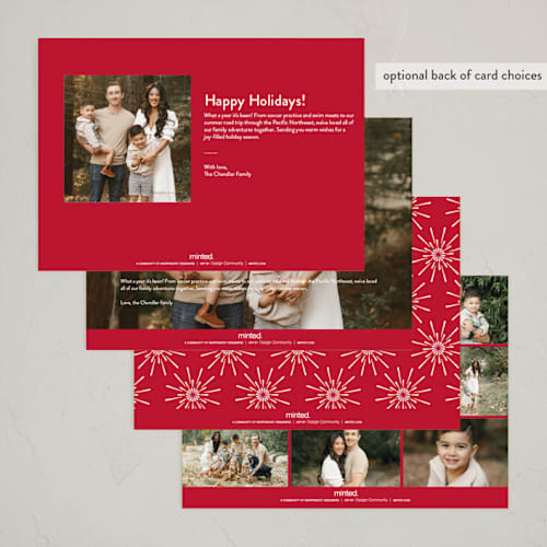 This is a garnet chinese new year cards with foil pressed by Heather Schertzer called lunar celebration printing on recycled smooth signature in standard